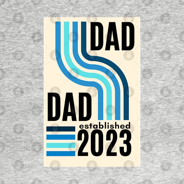 dad establised 2023 new dad, dad to be  gender reveal baby shower boy blue by KIRBY-Z Studio